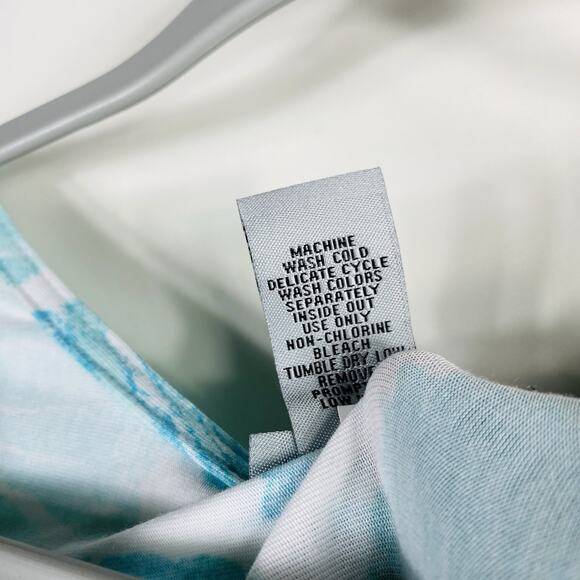 Catherines Plus Size 2X Petite Seashell Print Casual Maxi Dress Green Blue - Picture 4 of 4